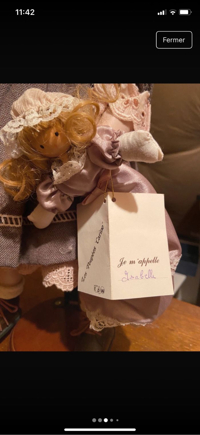 Poupée de collection en porcelaine Isabelle Les poupées Carine - photo numéro 3