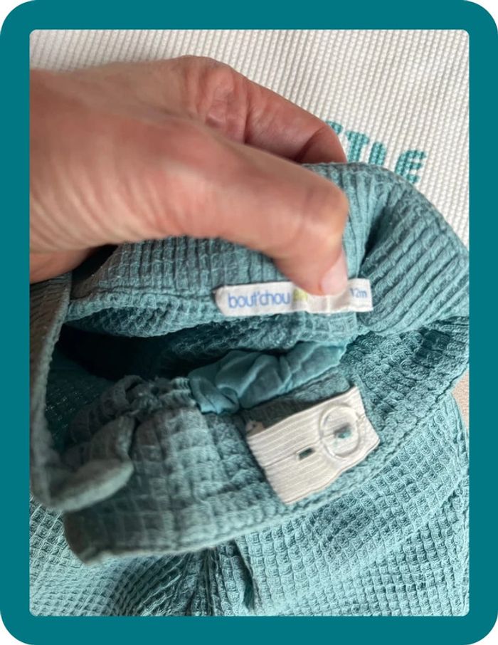 Ensemble short et tshirt nid d'abeille 12 mois - Bout'chou - photo numéro 4