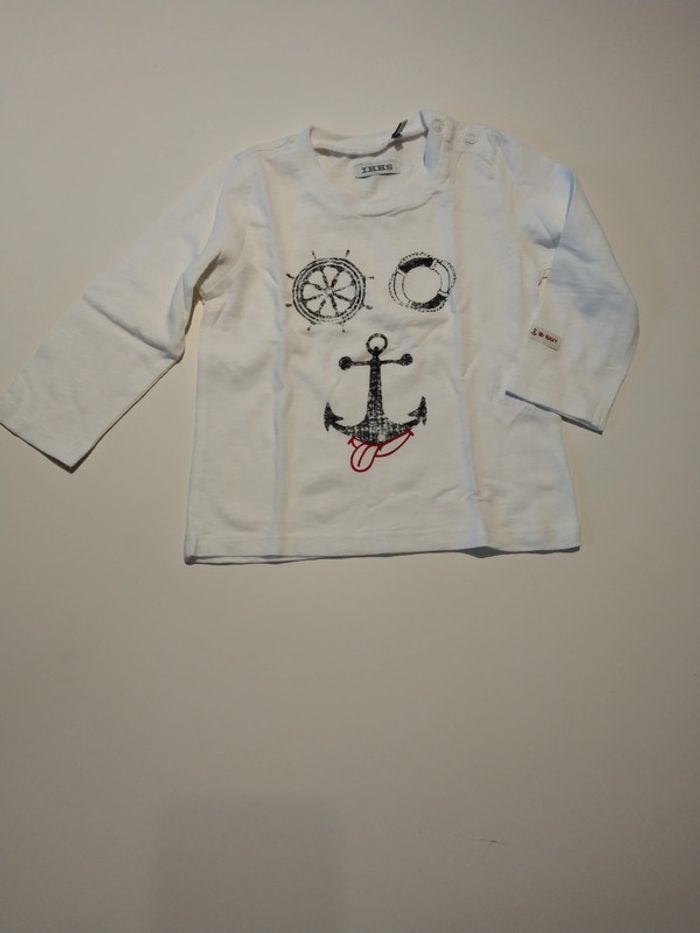 tee shirt manches longues blanc ikks garcon 6 mois