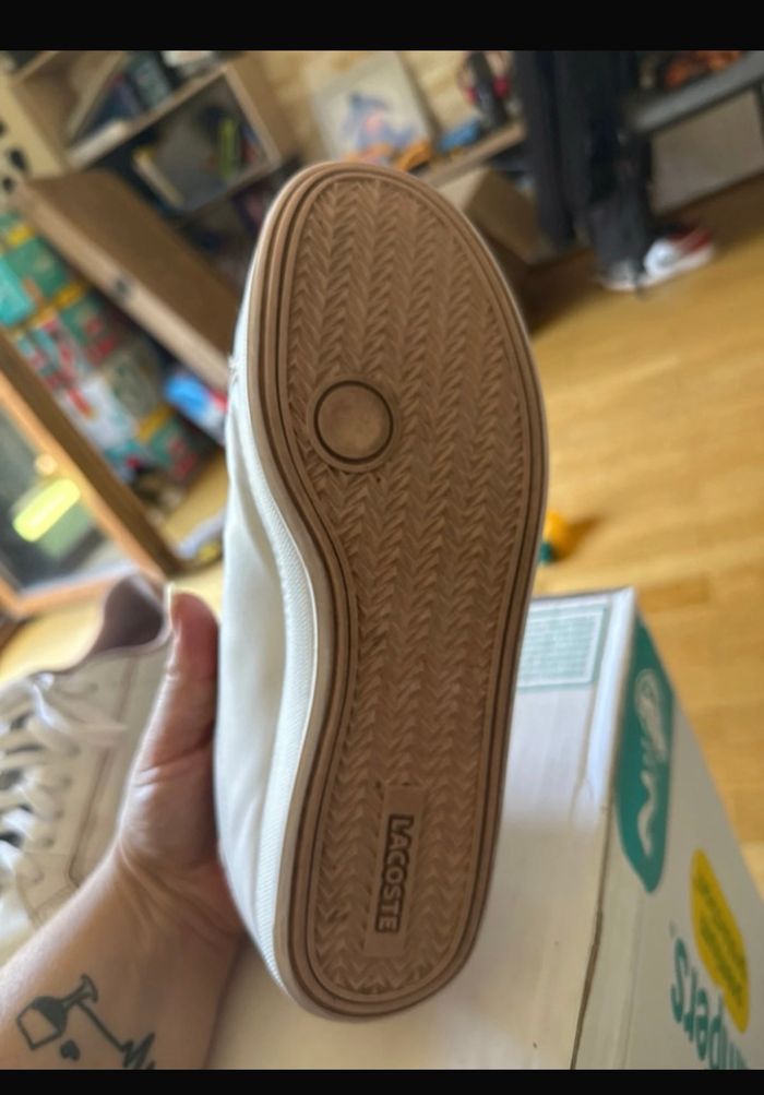 Chaussures basket Femme, Lacoste, blanc et rose - photo numéro 6