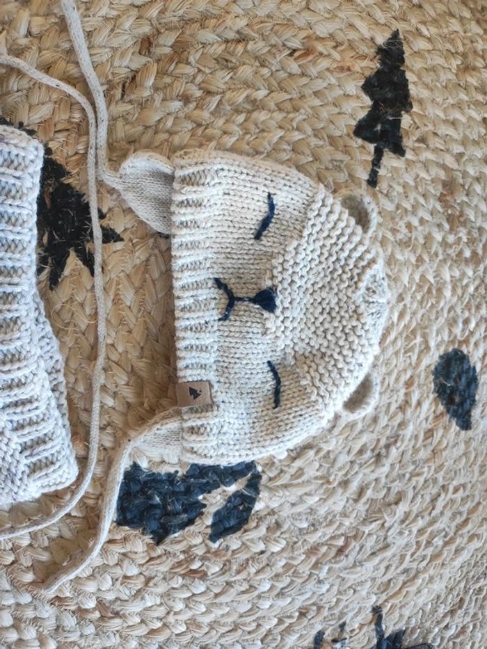 Ensemble bonnet cache cou et moufle - photo numéro 2
