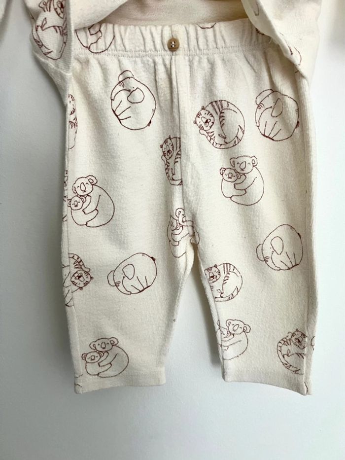 Ensemble bébé pantalon + haut animaux Zara 68cm - photo numéro 4