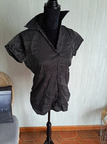 blouse noir argent