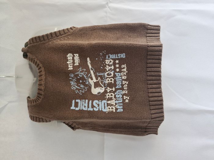 Pull 18 mois Sans Marque Marron Ourson guitare inscription District Baby Boys British Band
