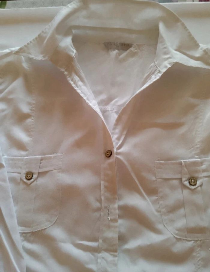 Chemise manches 3/4 femme blanche - photo numéro 2