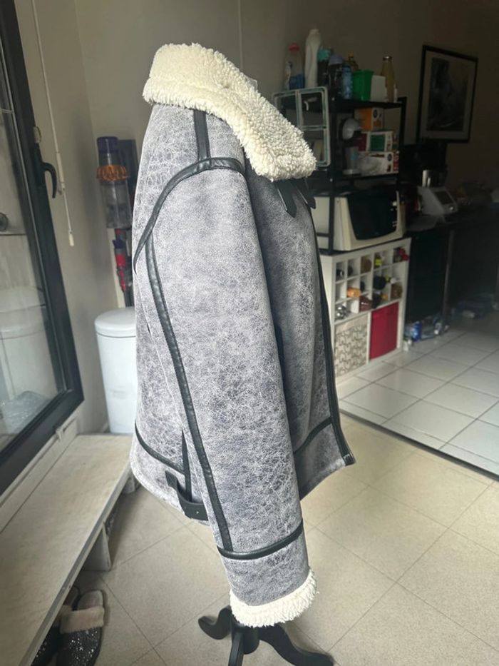 Veste bomber bombardier gris - Zara - photo numéro 4