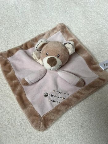 Doudou plat ours Nicotoy beige marron