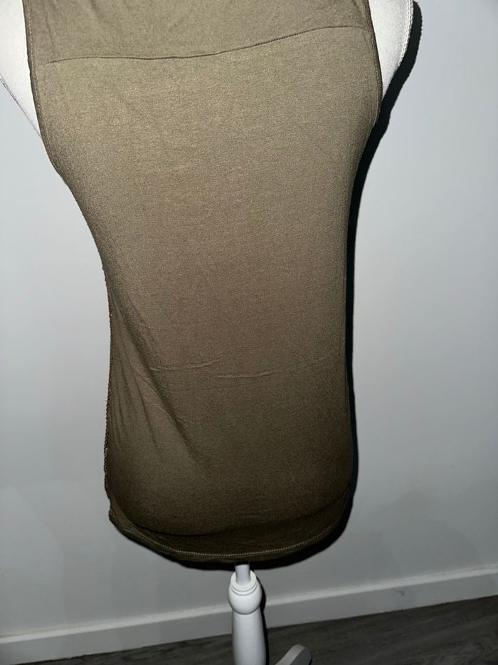 Débardeur filet maille transparent kaki marron Y2K T38 M - photo numéro 2