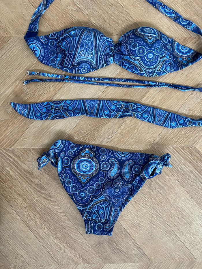 Maillot de bain 2 pièces H&M bleu et blanc - photo numéro 6