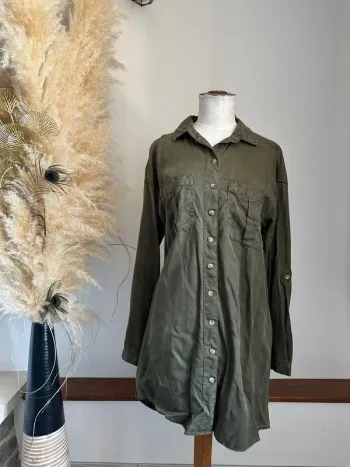 Robe ou veste chemise longue 40/L kaki army