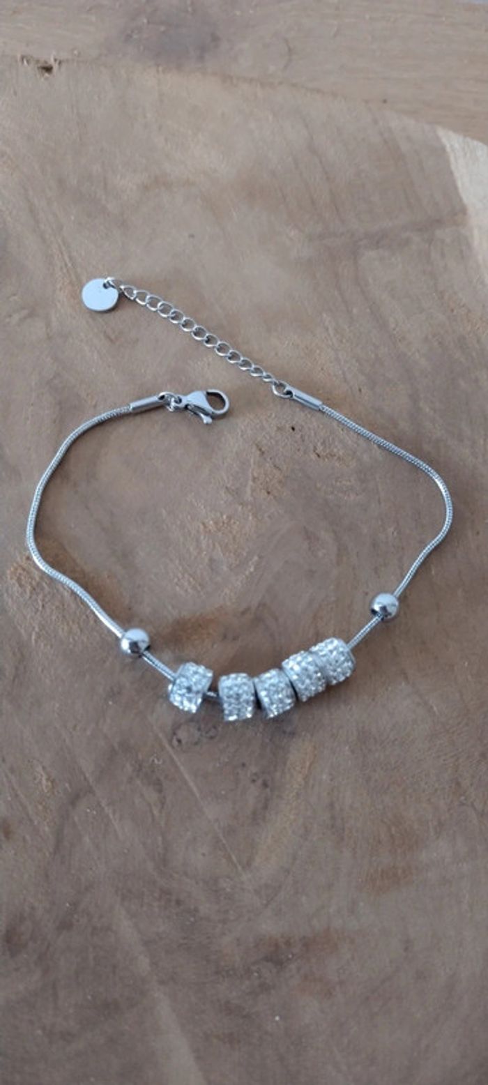 Bracelet strass acier inoxydable