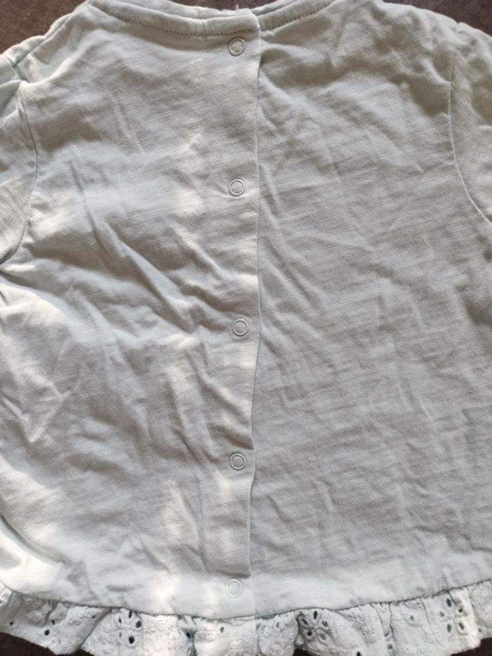 T-shirt bleu dentelle 18 mois - photo numéro 5