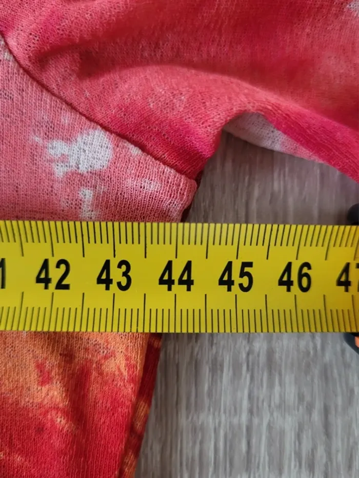 Tshirt manches courtes orange corail à fleurs Taille 34 36 - photo numéro 9