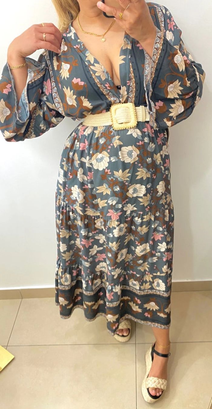Robe Style Bohème Imprimé Fleurs Taille Unique - photo numéro 4