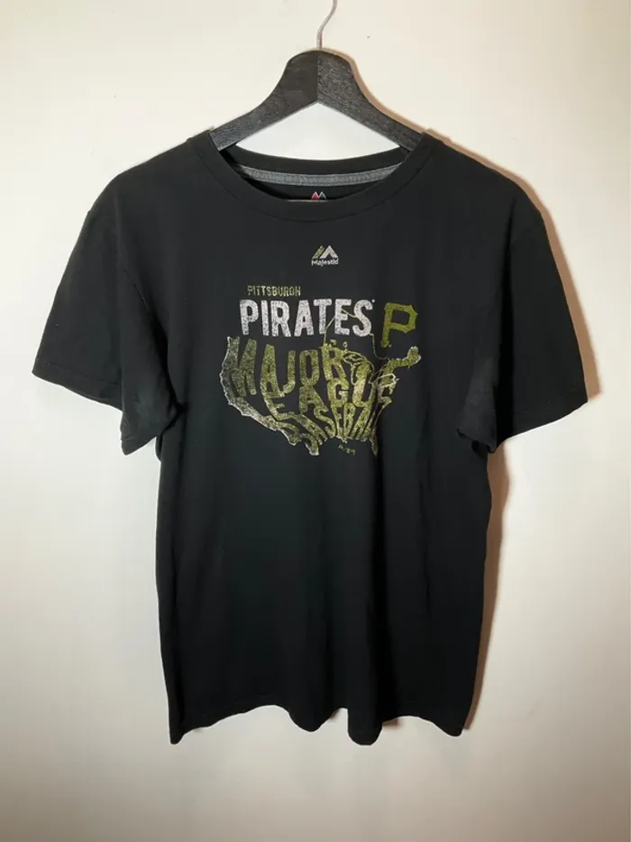 T-shirt noir pour homme Majestic Pittsburgh Pirates MLB taille M 464