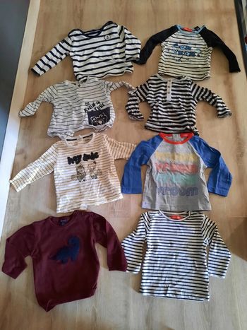 Lot t-shirts manches longues et 1sweat dinosaure