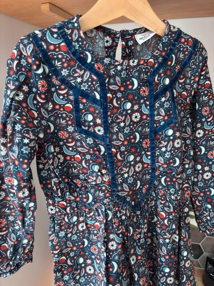 💙 superbe robe en coton à manches longues - TAO - 5 ans - photo numéro 4