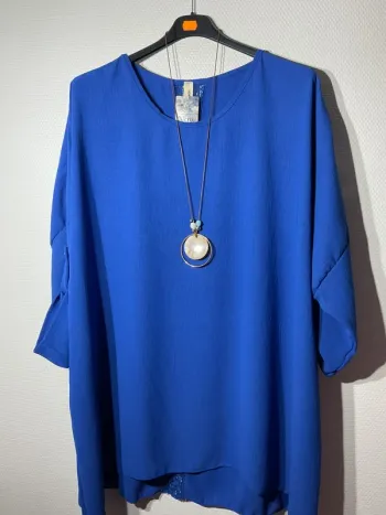 Tunique longue avec collier femme taille unique (48-54)- rzfashion - neuve avec étiquette