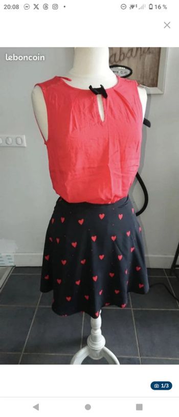 Débardeur rouge naf naf neuf t 36