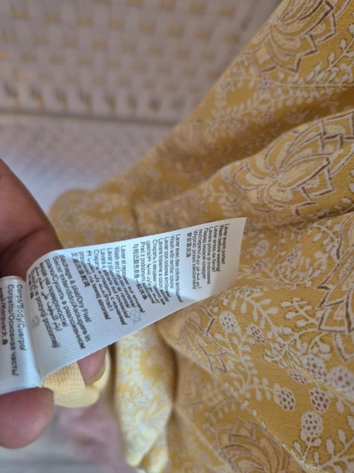 💕Jolie Robe d'été jaune à motif BZB - Bretelles fines - femme TS/ 36 💕 - photo numéro 17