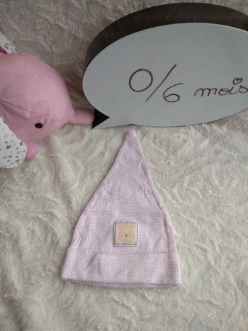 Bonnet bébé Fille 0/6 mois Winnie l'ourson Disney Store 100% coton