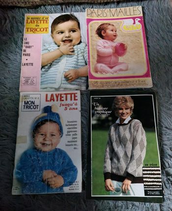 Lot magazines vintage sur le tricot