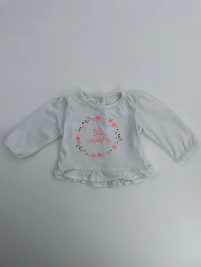 Haut manches longues bébé fille - Gemo - 1 mois