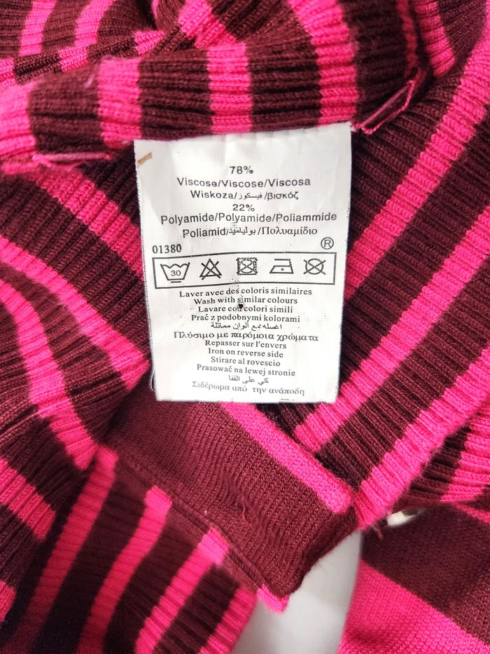 Cardigan Patrice Bréal à rayures Rose Taille M - photo numéro 7