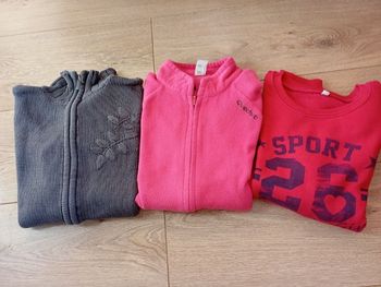 Lot de gilet zippé sweat 10 ans fille Okaïdi
