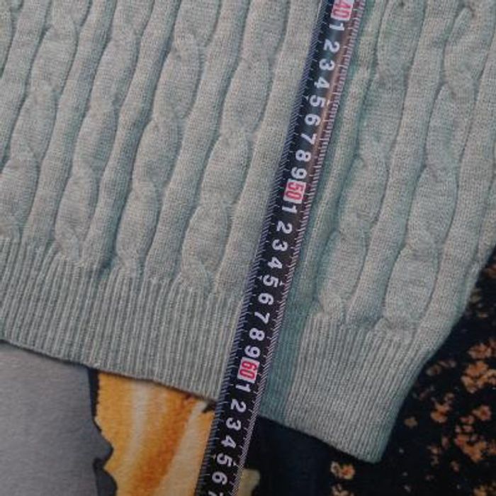 Pull Ralph Lauren Gris Taille S col rond torsadé logo brodé noir - photo numéro 3