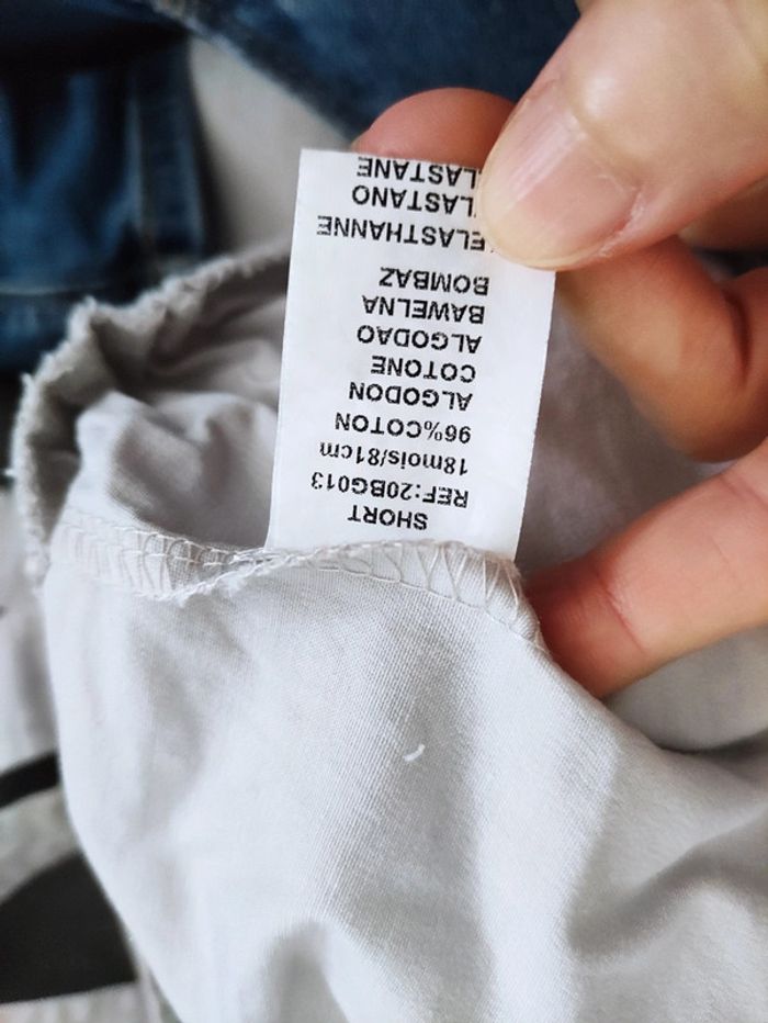 Short salopette gris 18 mois neuf - photo numéro 3