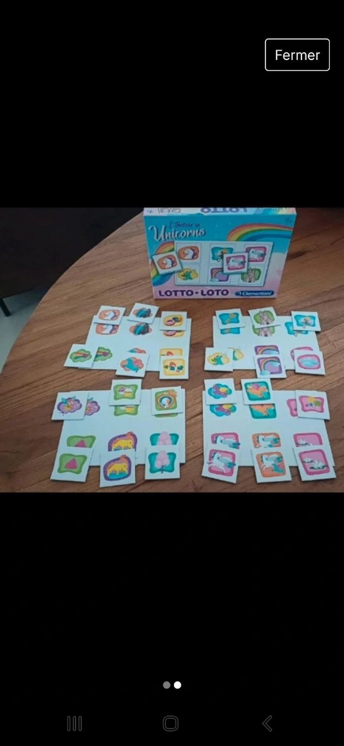 Loto des licornes en TB état 4 ans - photo numéro 2