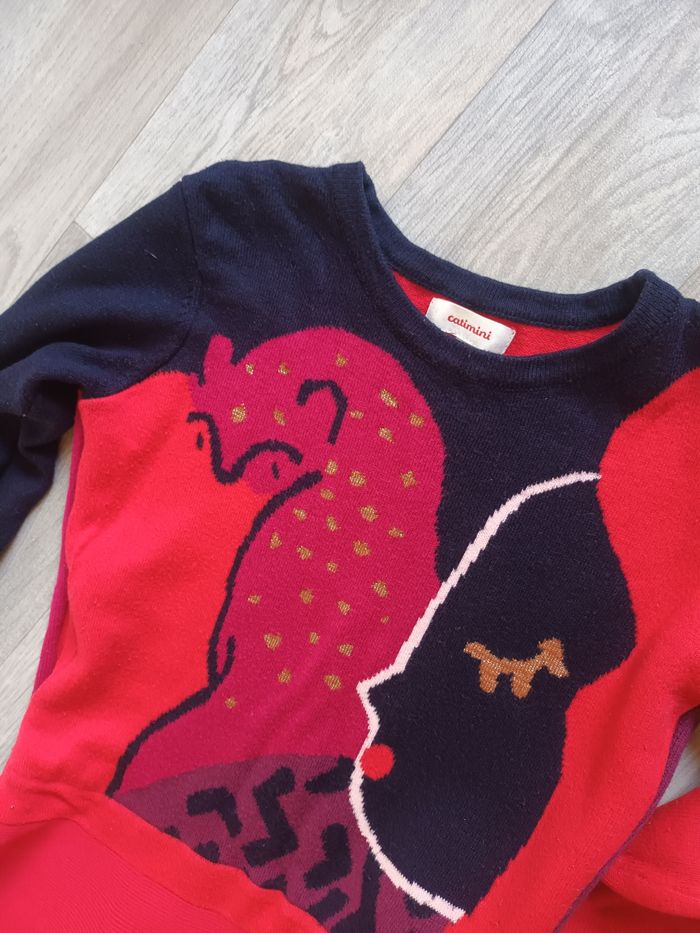 Robe 10 ans catimini magnifique  hiver qui tourne manches longues rouge - photo numéro 2