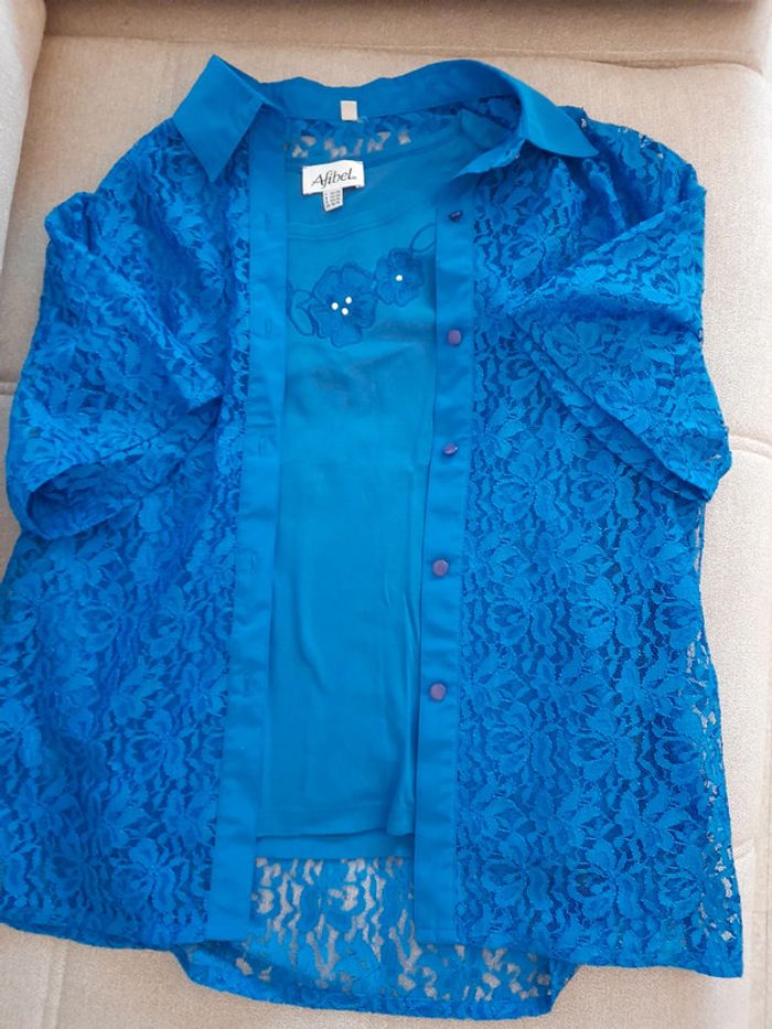 Ensemble chemise en dentelle & débardeur