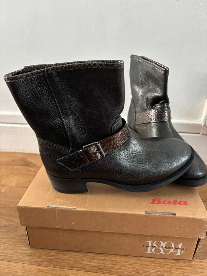 Bottines cuir anthracite femme Bata - photo numéro 8