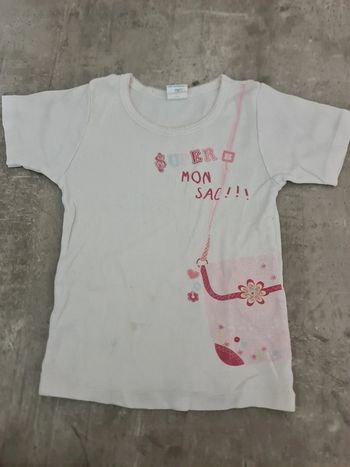 Haut t shirt blanc tachés  absorba fille 4 ans