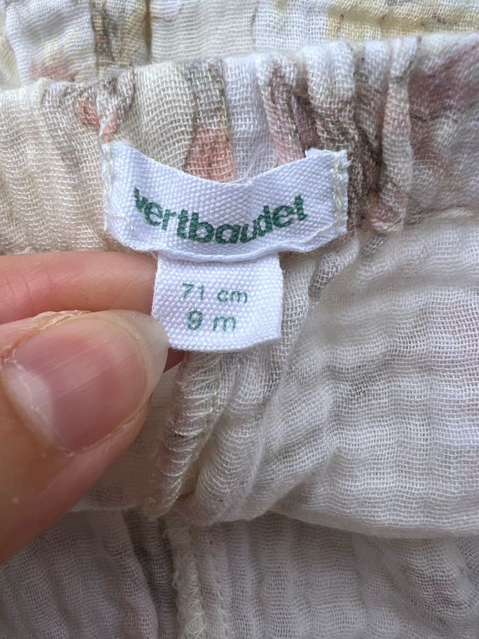 Short de cérémonie bébé en gaze de coton écru taille 9 mois Vertbaudet - photo numéro 5