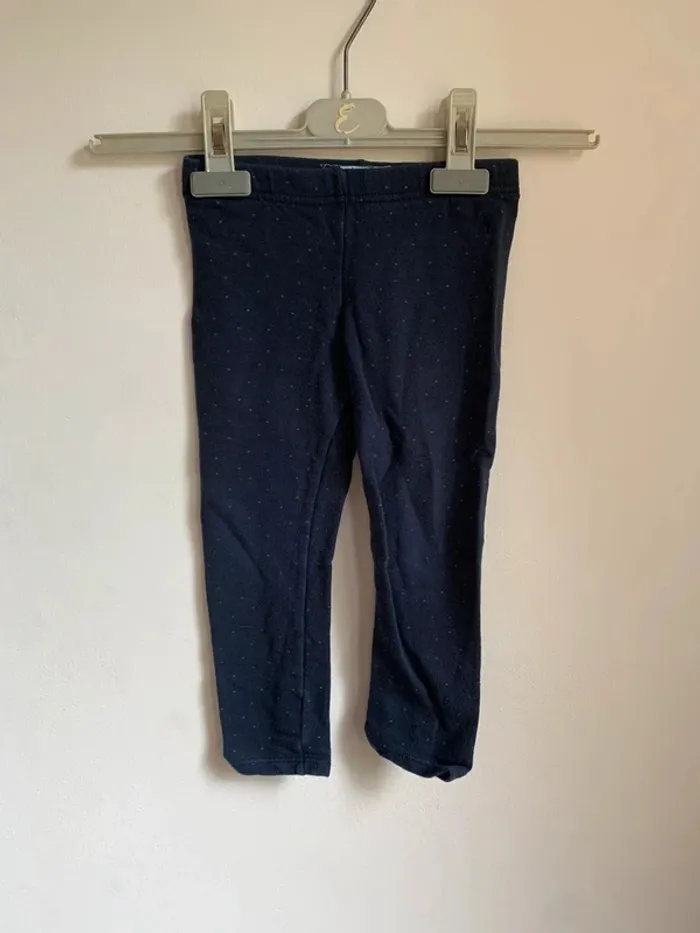 Legging Bleu Marine à Pois Dorés Okaïdi – 4 ans - photo numéro 2