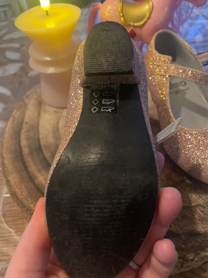 Ballerine à talons rose pailletée - photo numéro 5