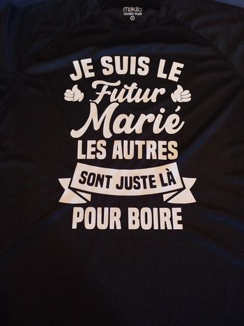 nouveau tee shirt motif futur marié neuf taille L