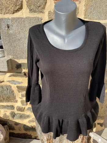 Pull en maille fine noir - Ms Mode 