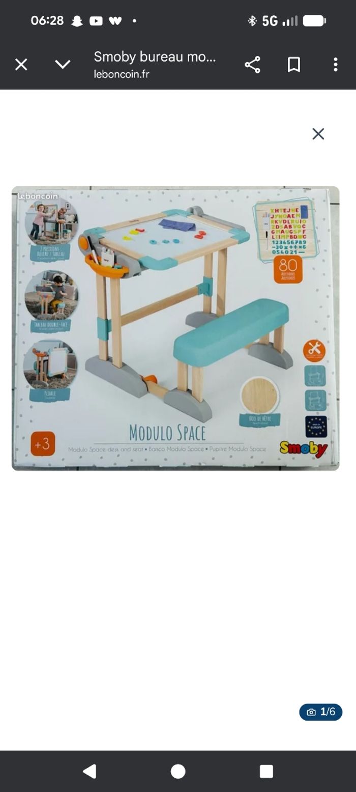 Bureau Smoby modulo space neuf