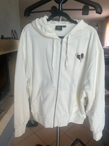 Sweat-shirt zippé crème Vans