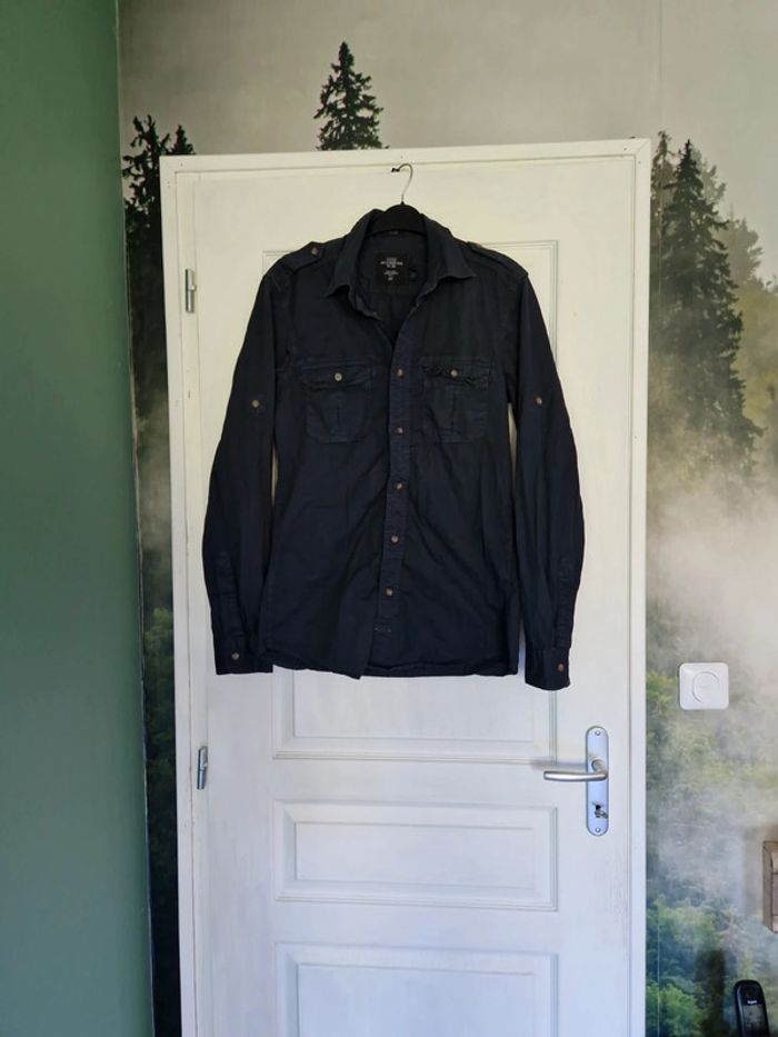 Chemise manches longues h&m label of graded goods bleue taille s