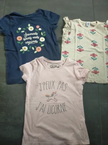 Lot tee-shirt manches courtes 8 ans