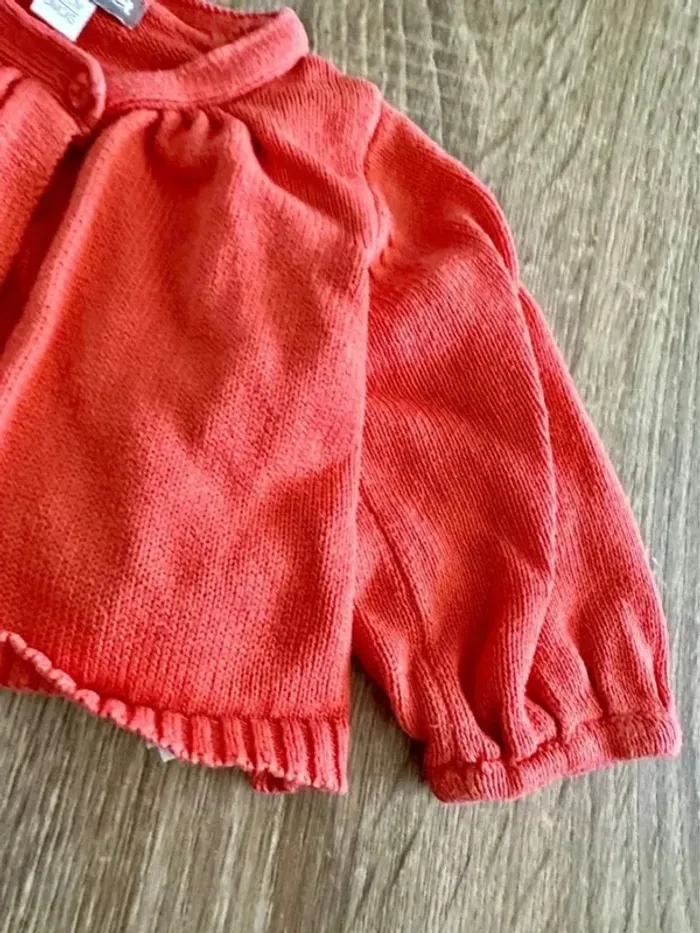 Gilet fille corail 3 mois - photo numéro 5