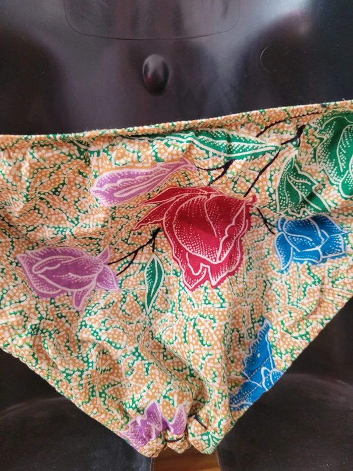 Bas maillot de bain vintage jaune motifs fleurs années 70 ancien bikini réglable taille S 36 - photo numéro 6