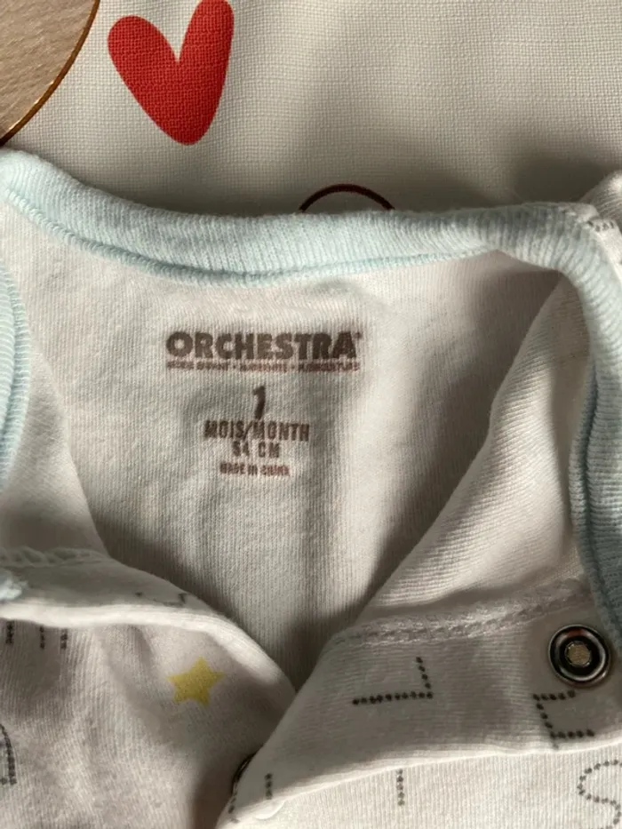 Pyjama été mixte taille 1 mois Orchestra - photo numéro 2