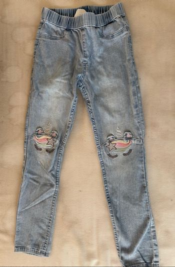 Jegging jeans bleu motif licorne 6ans