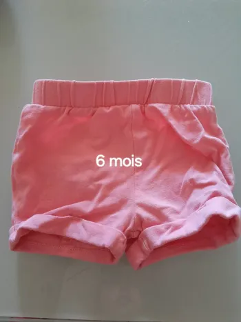 Short rose fille 6 mois